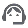 Customer support icon with headset for anime t-shirt store assistance