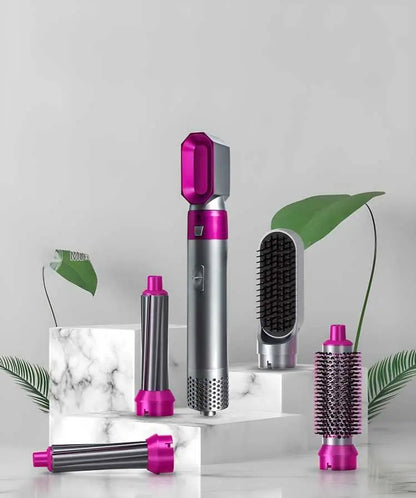 5 in 1 Multifunctional Hair Dryer Styling Tool, Detachable 5-in-1 Multi-Head Hot Air Comb, The Negative Ion Automatic Suction Hair Curler mxf3h1-4f