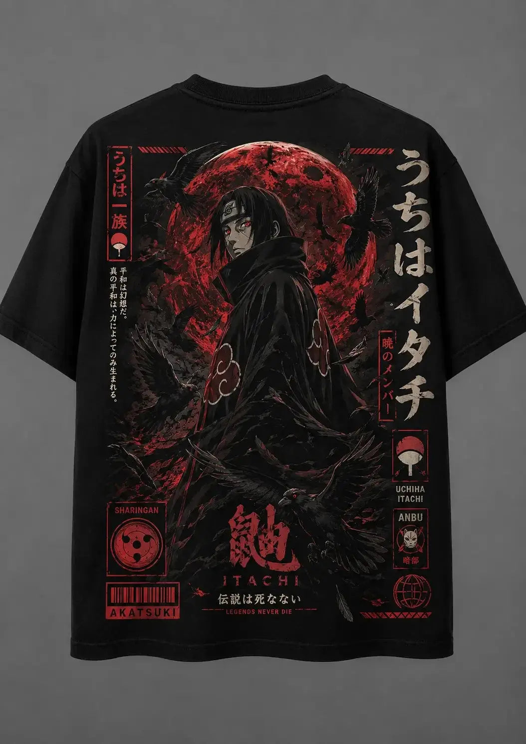 Itachi Anime Oversized T-Shirt - Tejank Store