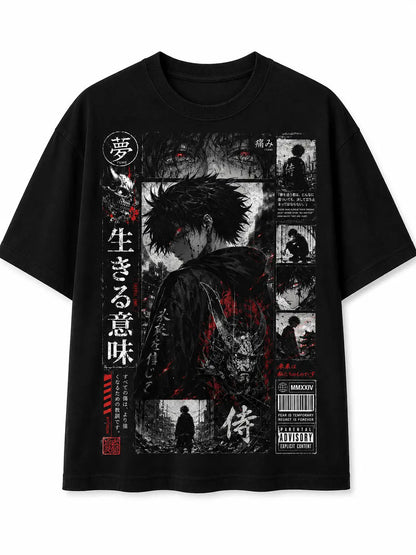 Shadow Samurai Anime Oversized T-Shirt - Tejank Store