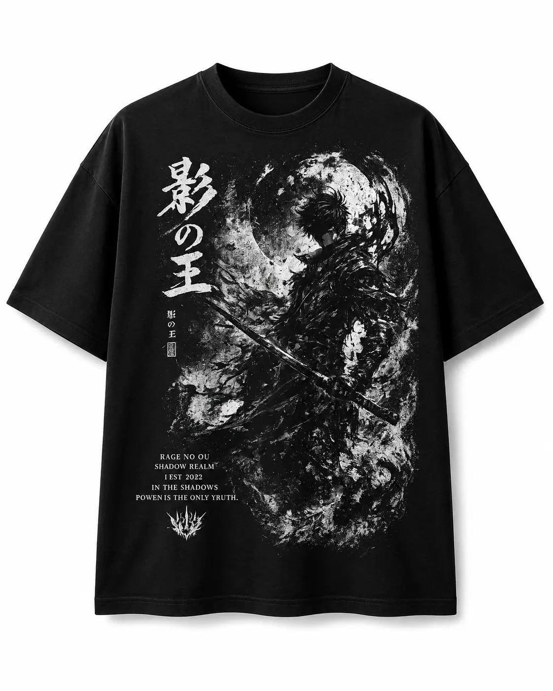Shadow Samurai Oversized T-Shirt – Dark Anime Streetwear Tee - Tejank Store